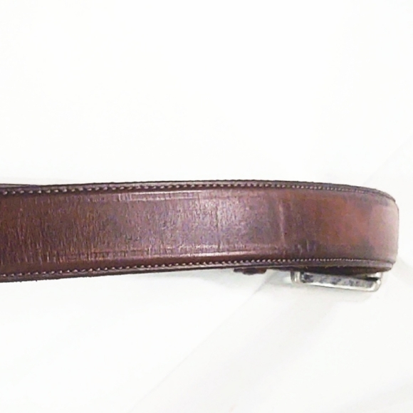 Vintage Designer Coach Brown Leather Belt with Silver Buckle- Size 38 - Picture 7 of 11
